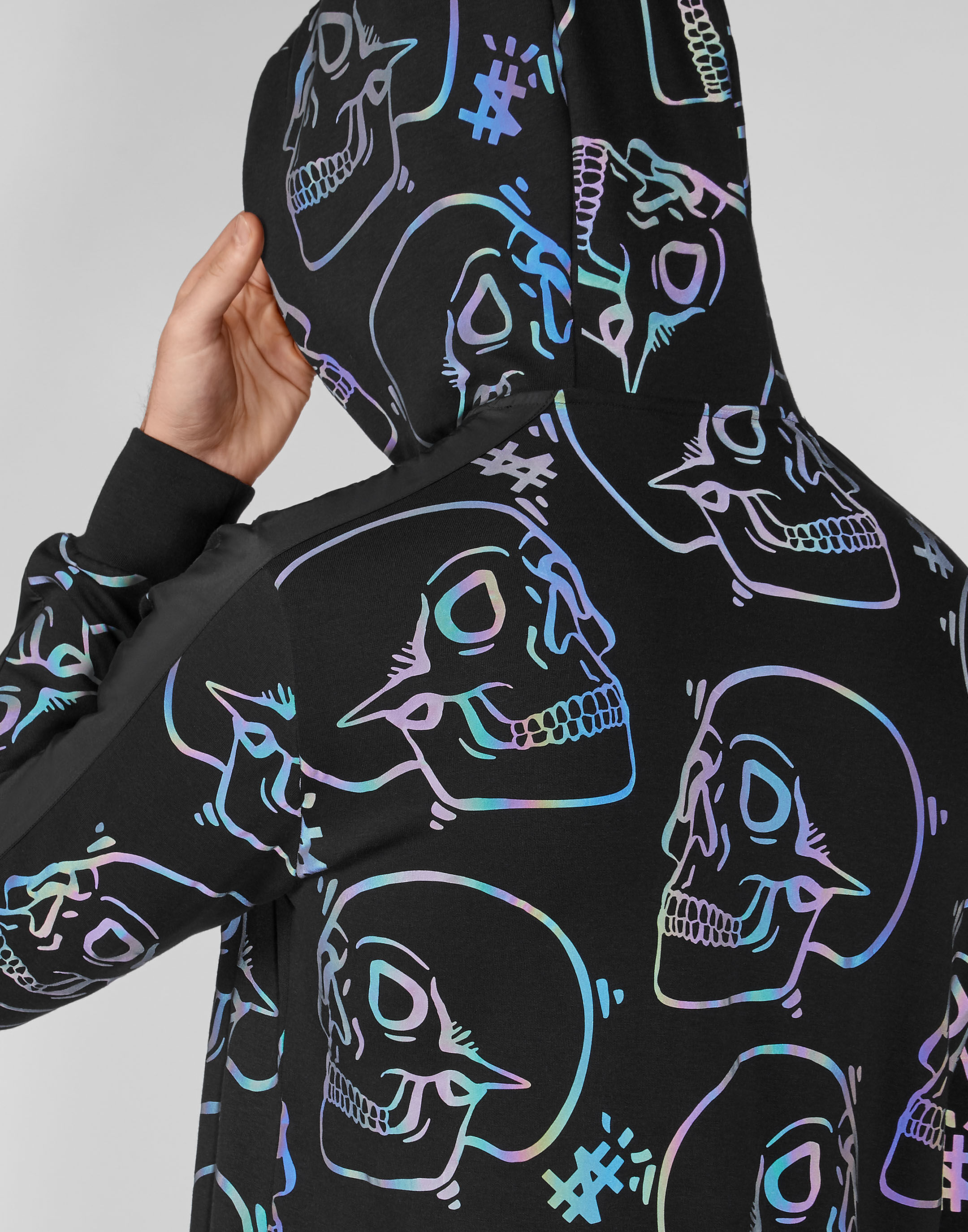 Hoodie sweatshirt Allover outline Skull Philipp Plein Outlet