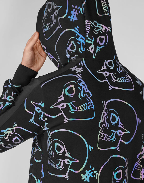Hoodie sweatshirt Allover outline Skull