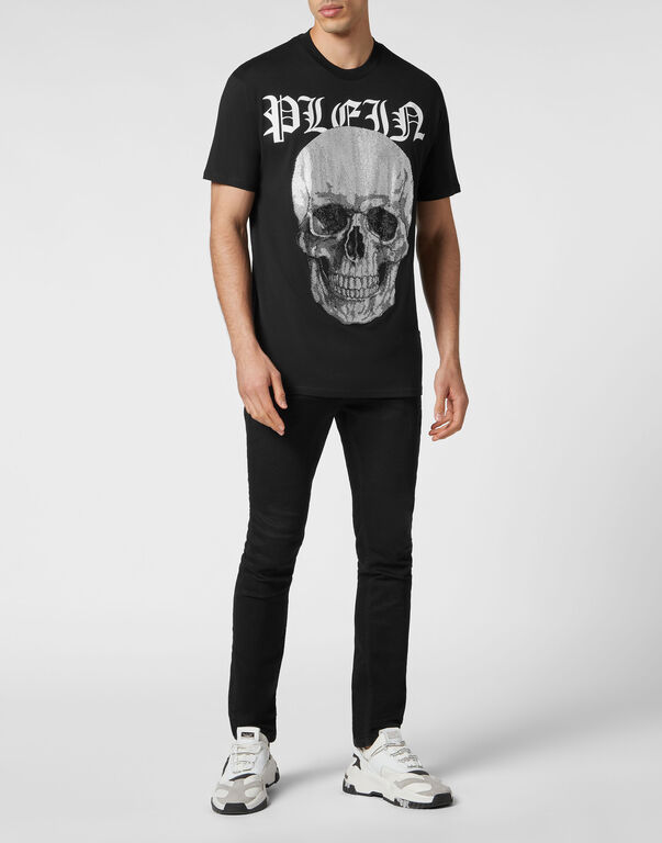 T-shirt Round Neck SS with Crystals Skull