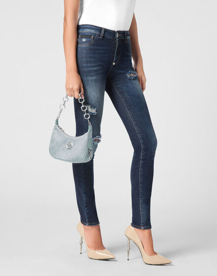 Satin Shoulder Bag Monogram Strass Satin Shoulder Bag Monogram Strass