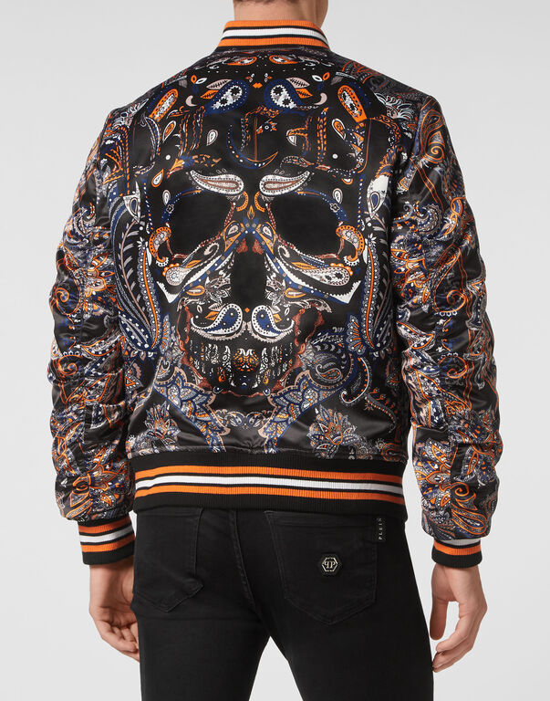 Silk Satin Bomber Paisley Foulard Silk Satin Bomber Paisley Foulard