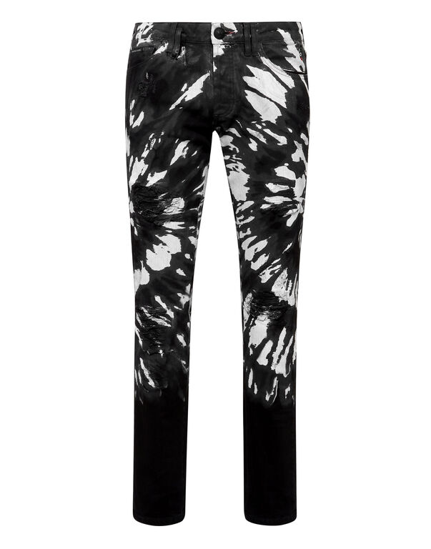 Denim Trousers Super Straight Cut Tie dye