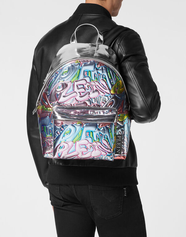 Mirror Leather Backpack Bombing Graffiti