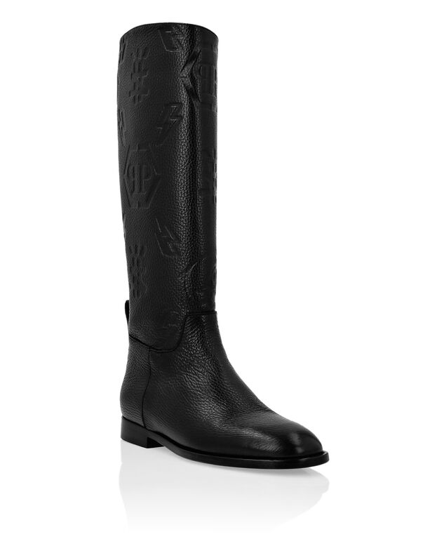 Monogram Lo-Heels Plein Mid Leather | Outlet Boots Philipp
