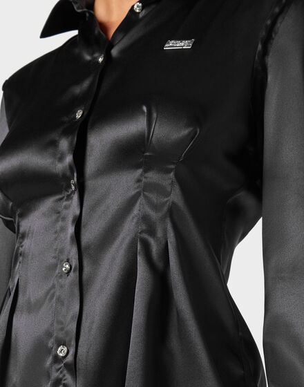 Silk Padded Shoulder Shirt