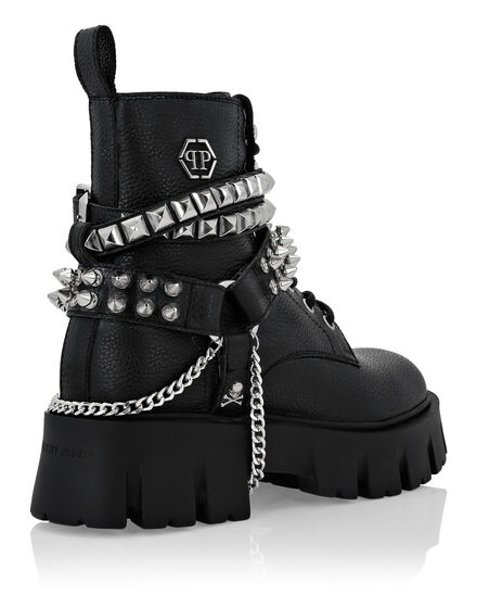 Leather Boots Studs Hexagon