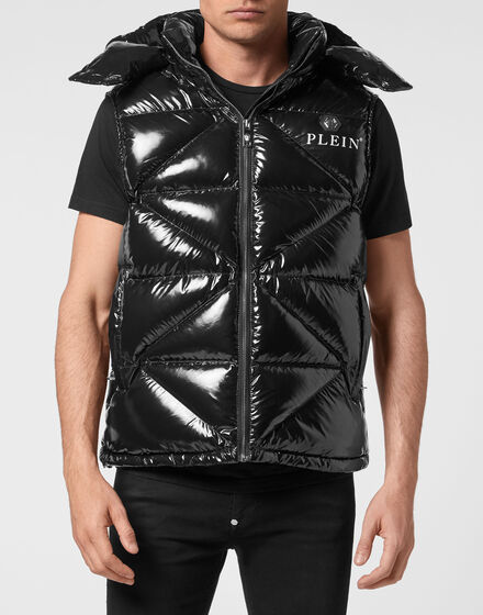 Sleeveless Quilted Down Jacket Hexagon