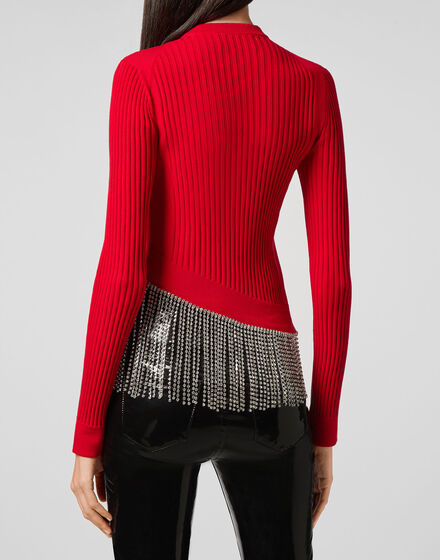 Turtleneck LS Crystal  Fringe