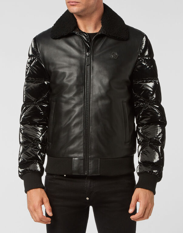 Leather and Nylon Jacket