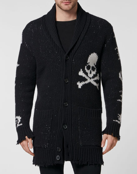 Cardigan Long Skull and Plein