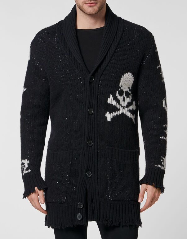 Cardigan Long Skull and Plein