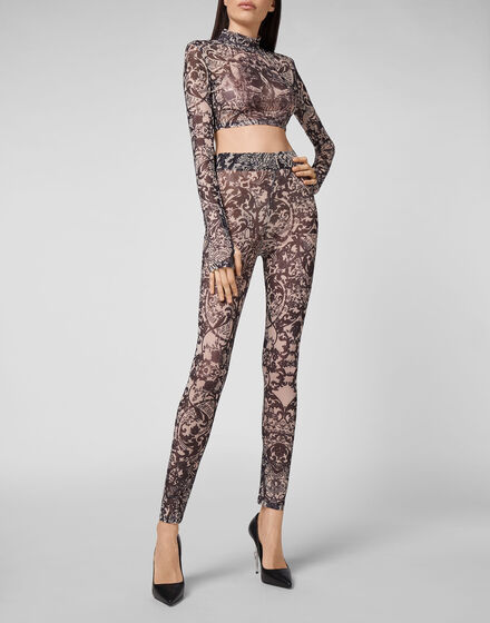 Leggings Stretch Printed Tulle New Baroque