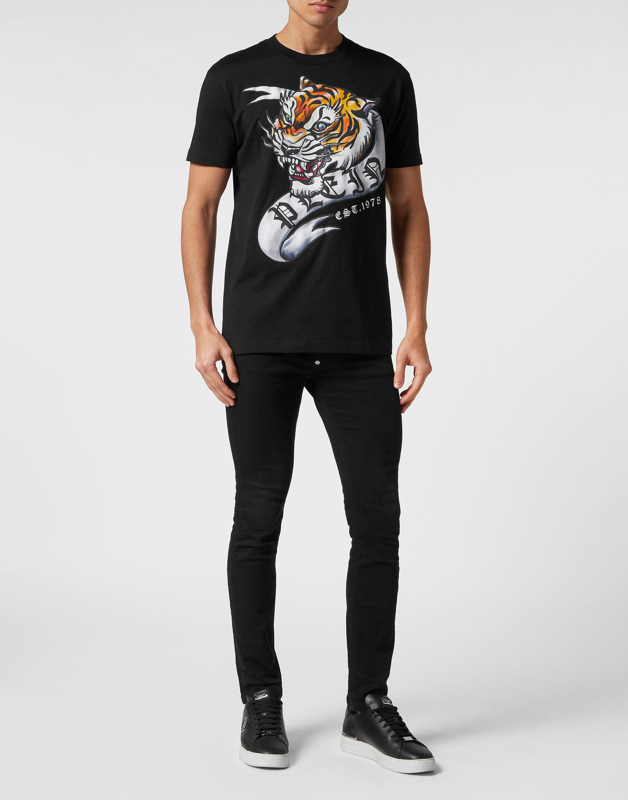 PHILIPP PLEIN SS タトゥ ラウントネック Tシャツ 【関税込】 T-shirt Round Neck SS Tattoo | Philipp Plein Outlet