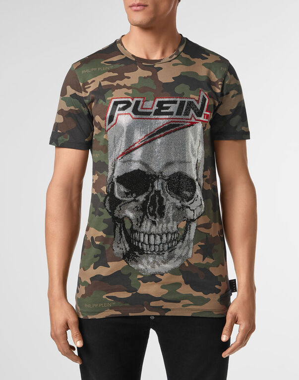 T-shirt Platinum Cut Round Neck Space Plein