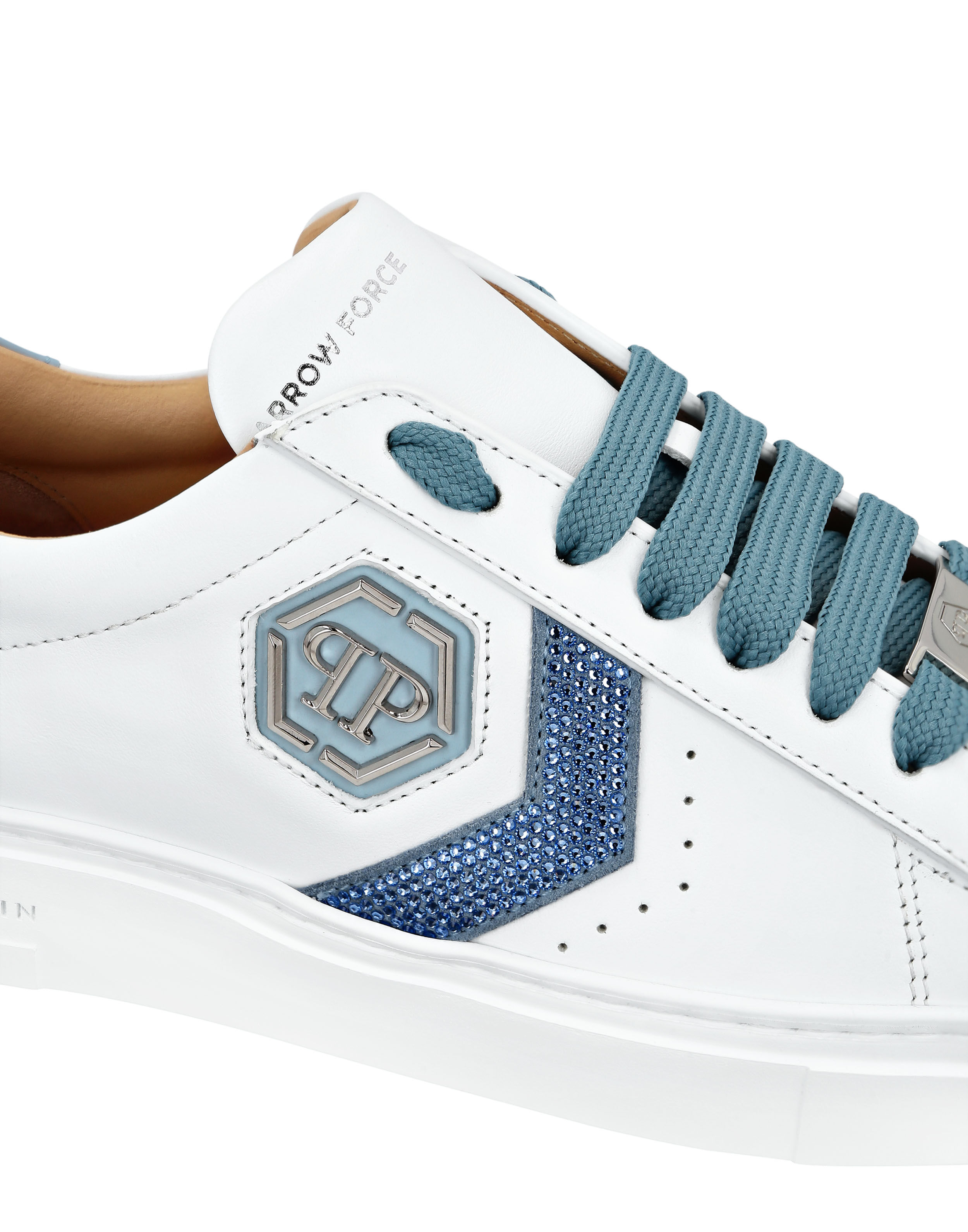 Lo-Top Leather Arrow Force Strass Sneakers | Philipp Plein Lo-Top Leather Arrow Force Strass Sneakers | Philipp Plein