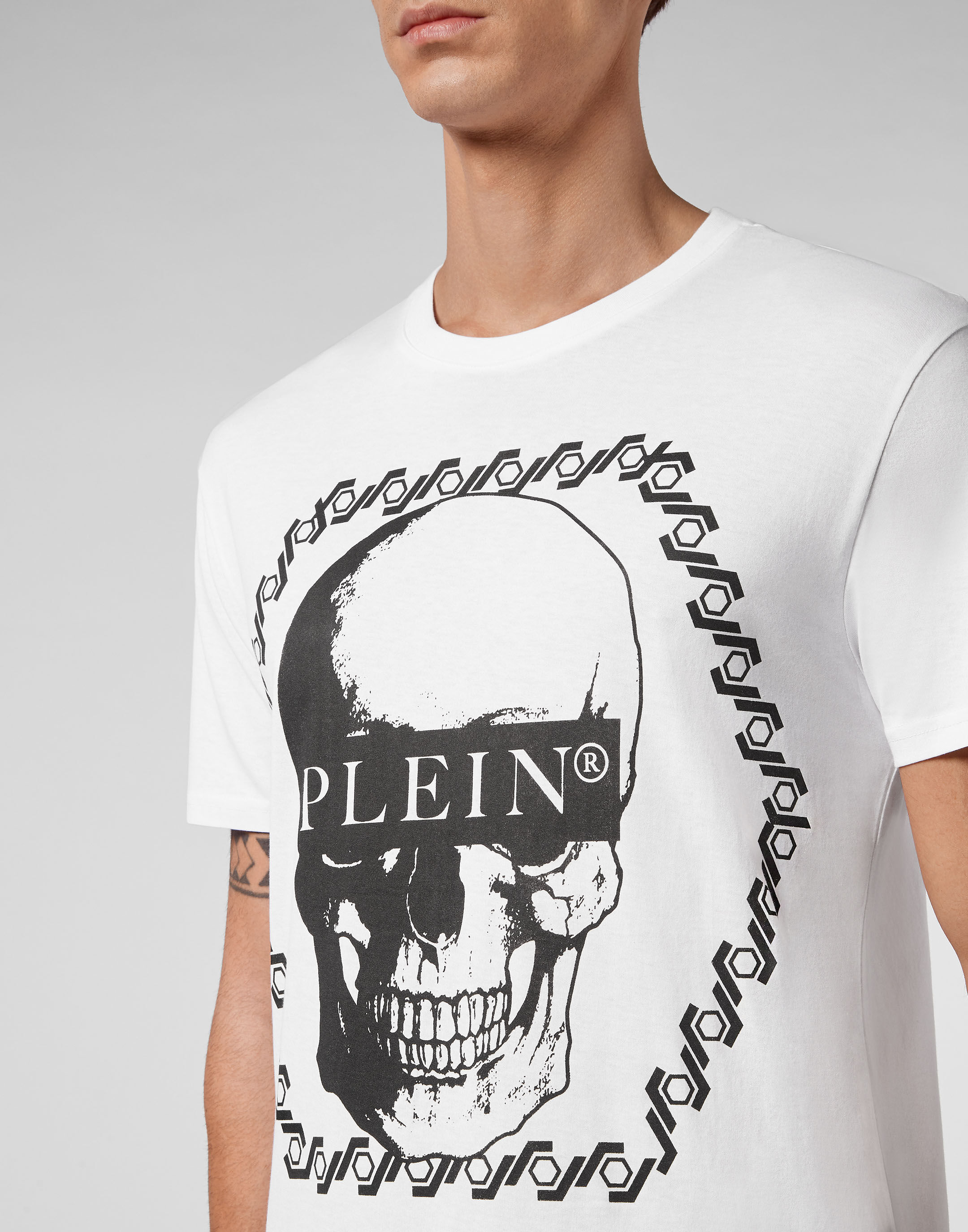 mens white skull t shirt