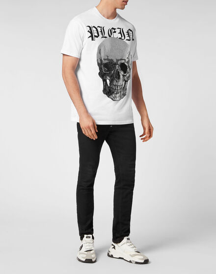 T-shirt Round Neck SS with Crystals Skull