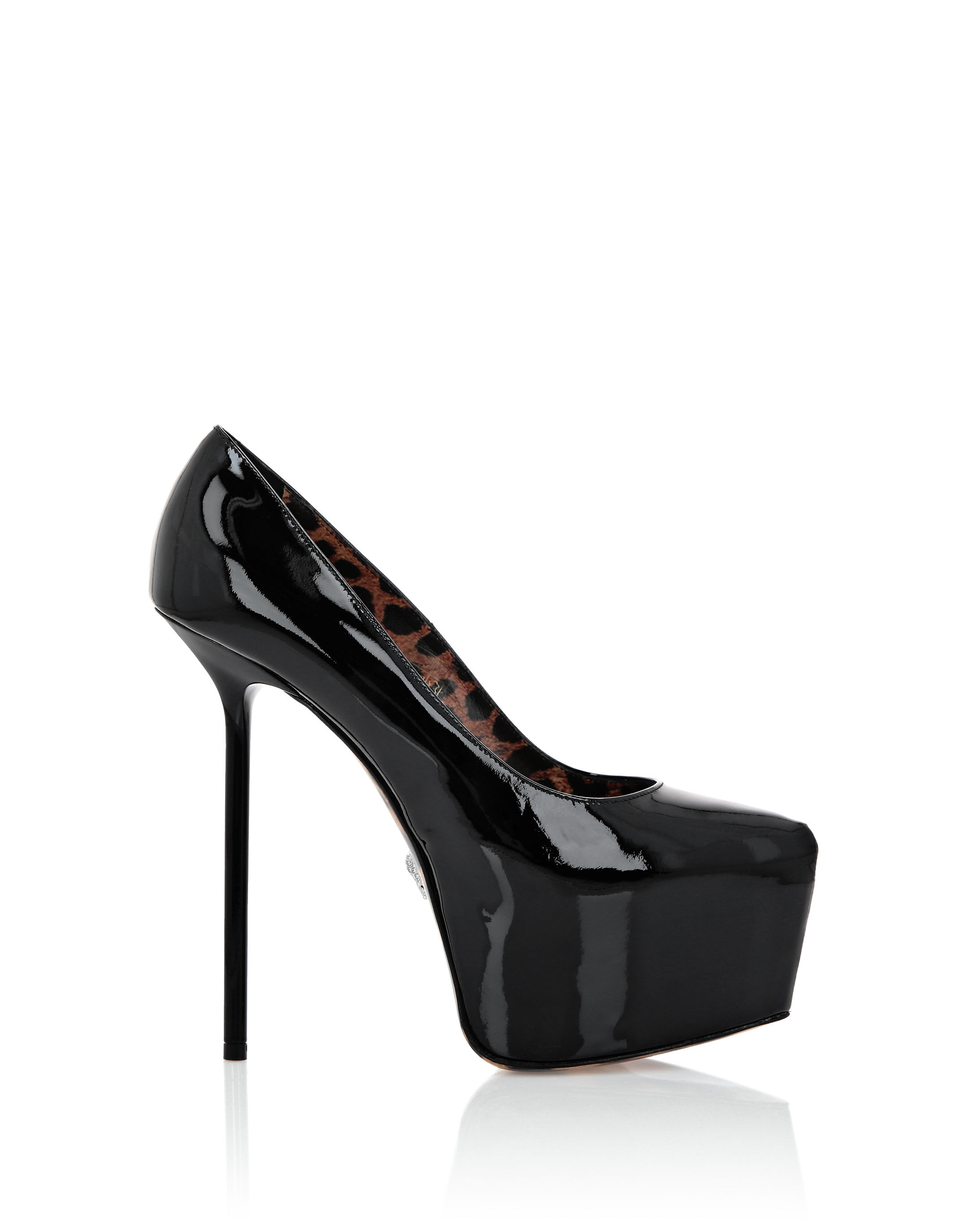 Leather platform pumps store
