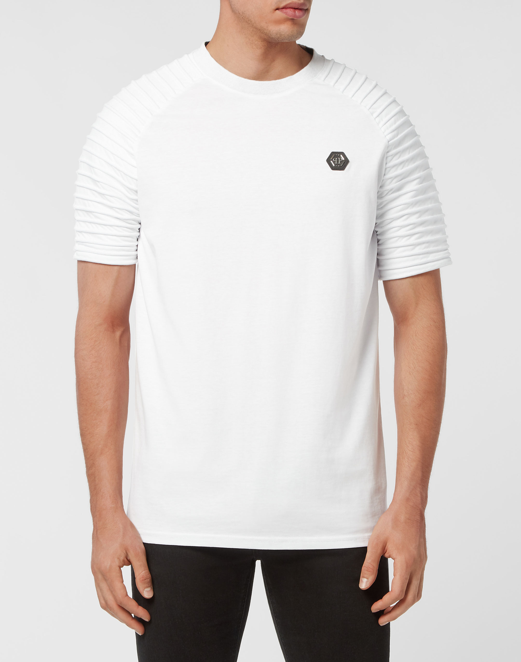 Tシャツ・カットソー PHILIPP PLEIN Men T-shirt White MTK8106PJY002N 01 T-shirt Round Neck SS | Philipp Plein Outlet