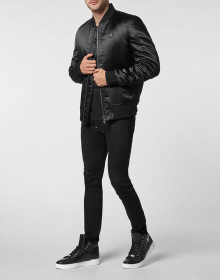 Satin Bomber Teddy Bear