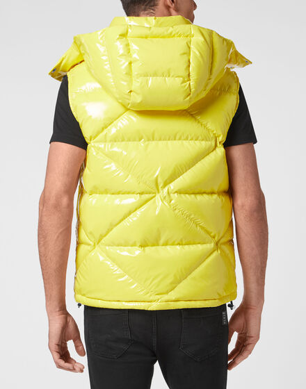 Sleeveless Quilted Down Jacket Hexagon