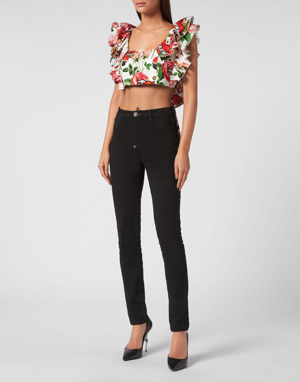 Volant Cropped Top Love