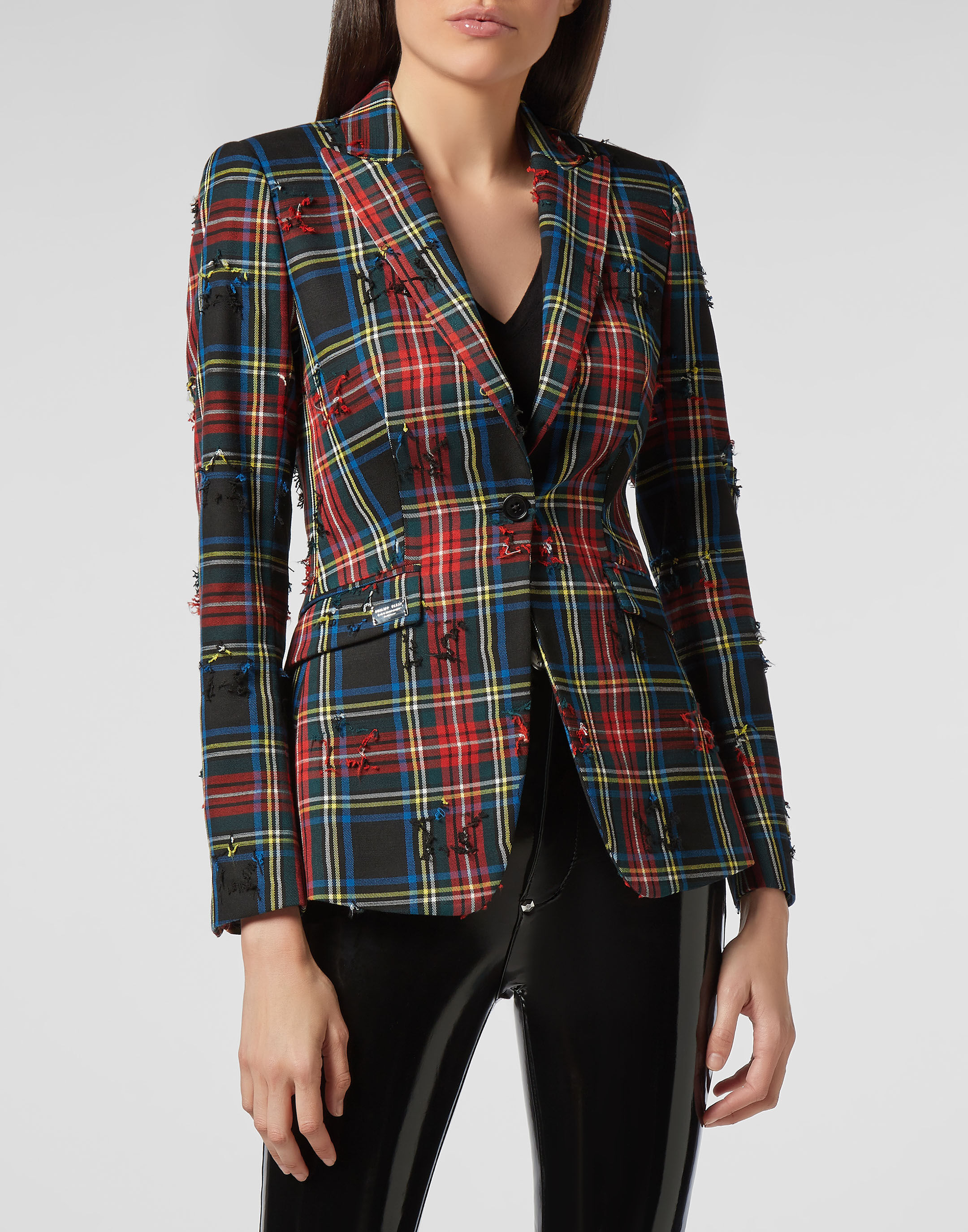 Blazer tartan femme clearance