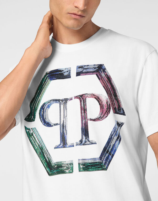 T-shirt Round Neck SS Strass Hexagon