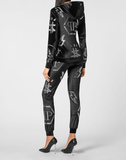 Tracksuit Hoodie/Trousers Monogram  with Crystals