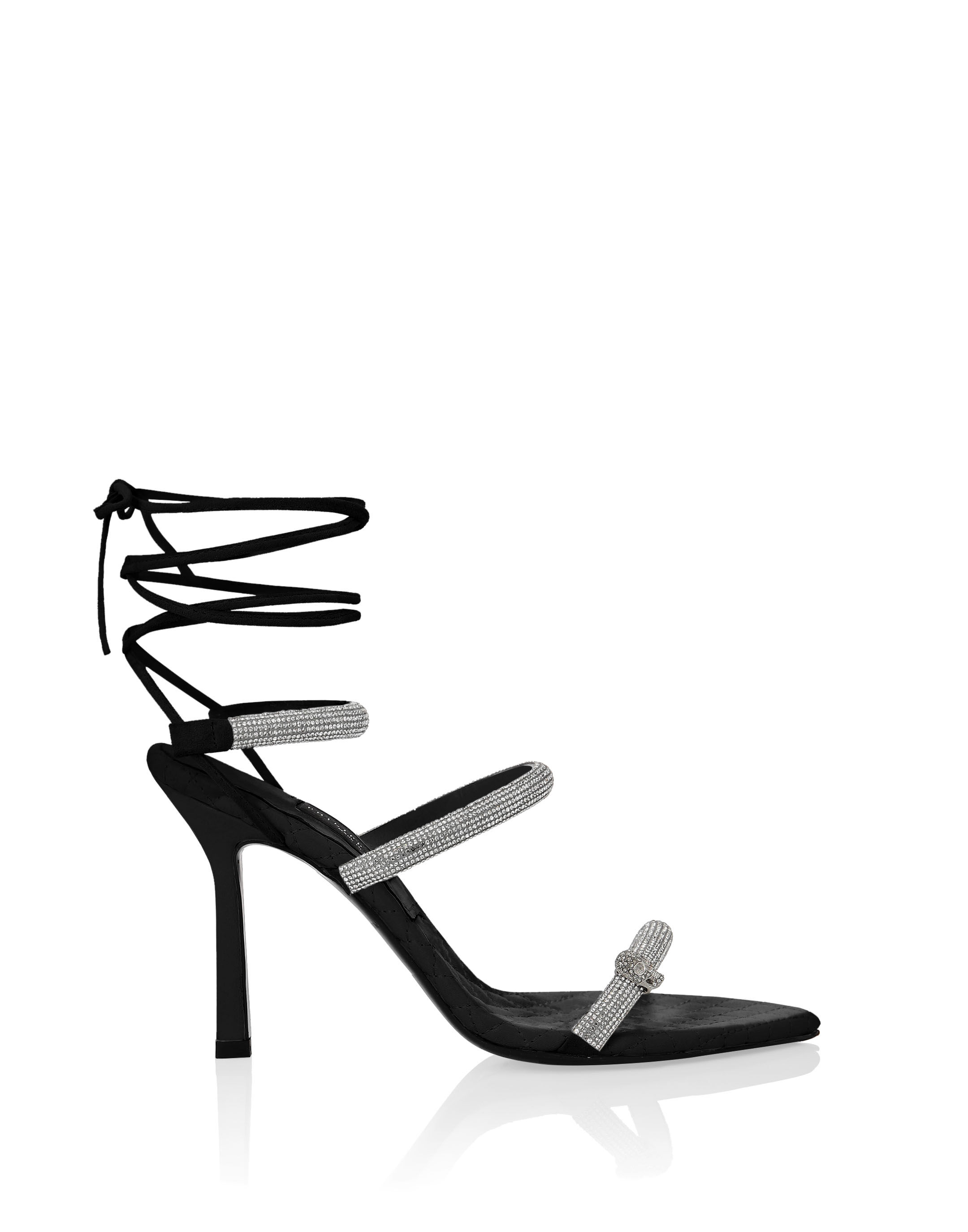 Crystal Lace up Sandals Philipp Plein Outlet