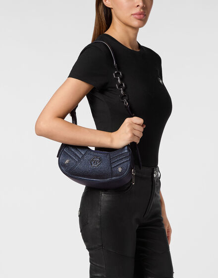 Deer Embossed Shimmer Leather Shoulder Bag Deer Embossed Shimmer Leather Shoulder Bag