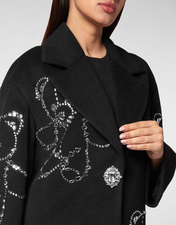 Wool Cloth Oversize Coat Castoni Teddy Bear