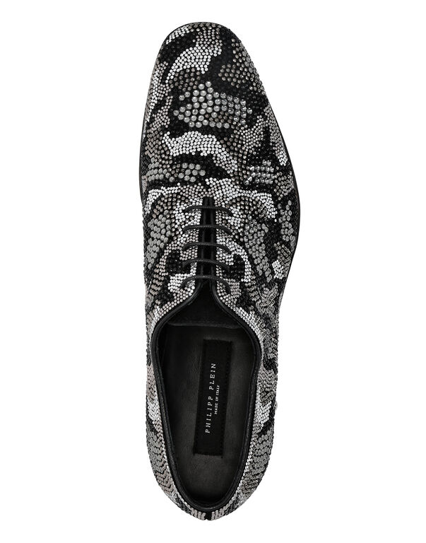 Strass Lace Up Shoes Camouflage