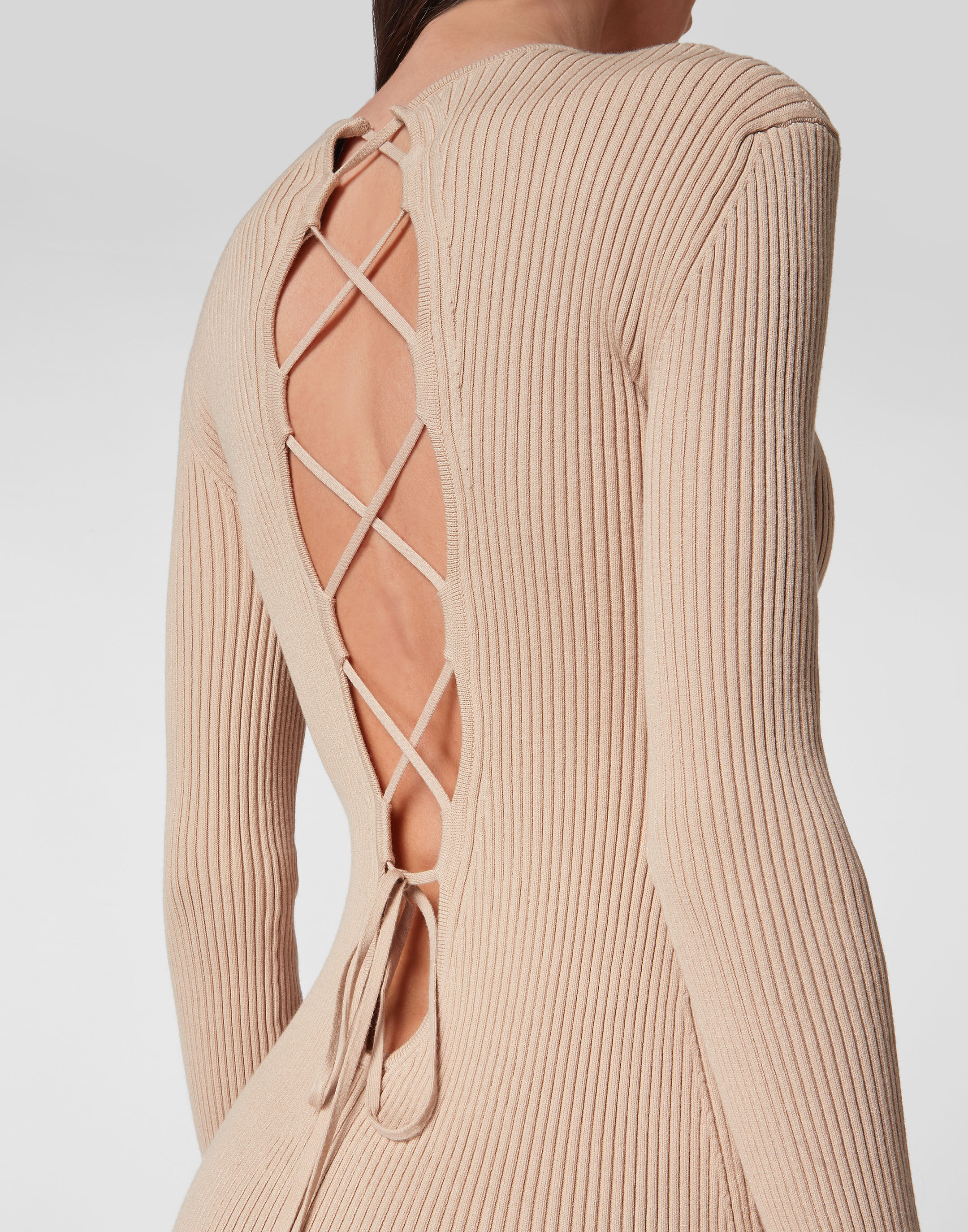 Knit Midi Criss Cross Dress Philipp Plein Outlet