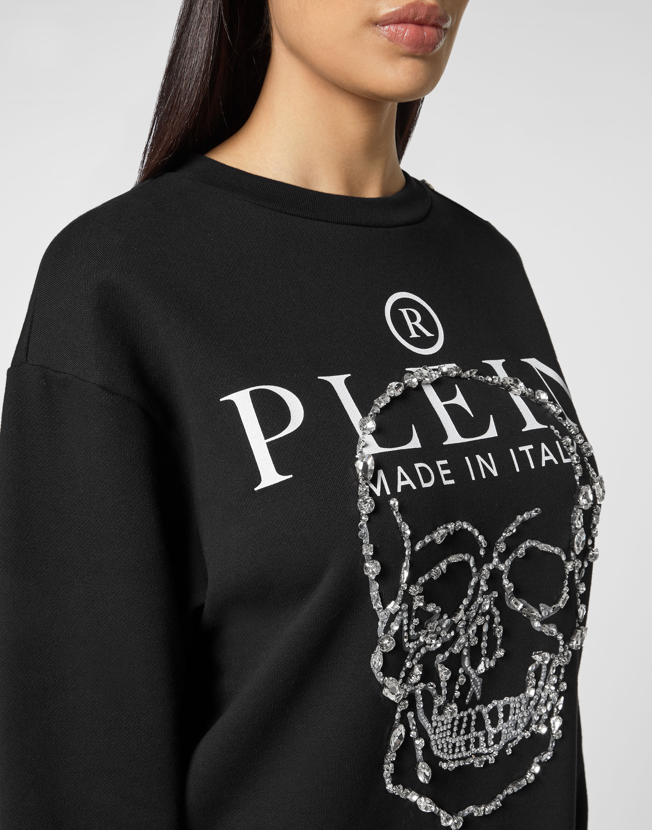 Sweatshirt LS Crystal Skull with Crystals Philipp Plein Outlet