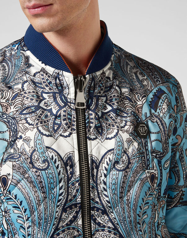 Silk Satin Bomber Paisley Foulard Silk Satin Bomber Paisley Foulard