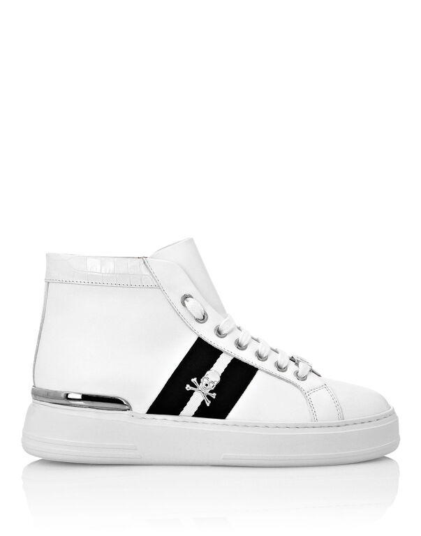 Leather Hi-Top Sneakers Stripes