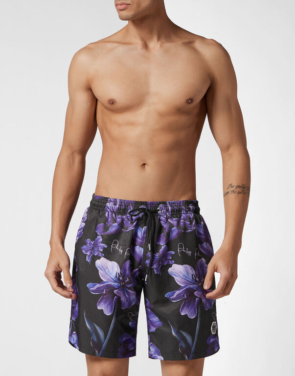 Long Swim-Trunks Flowers