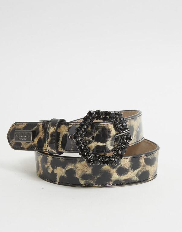 Patent Leather Belt Leopard