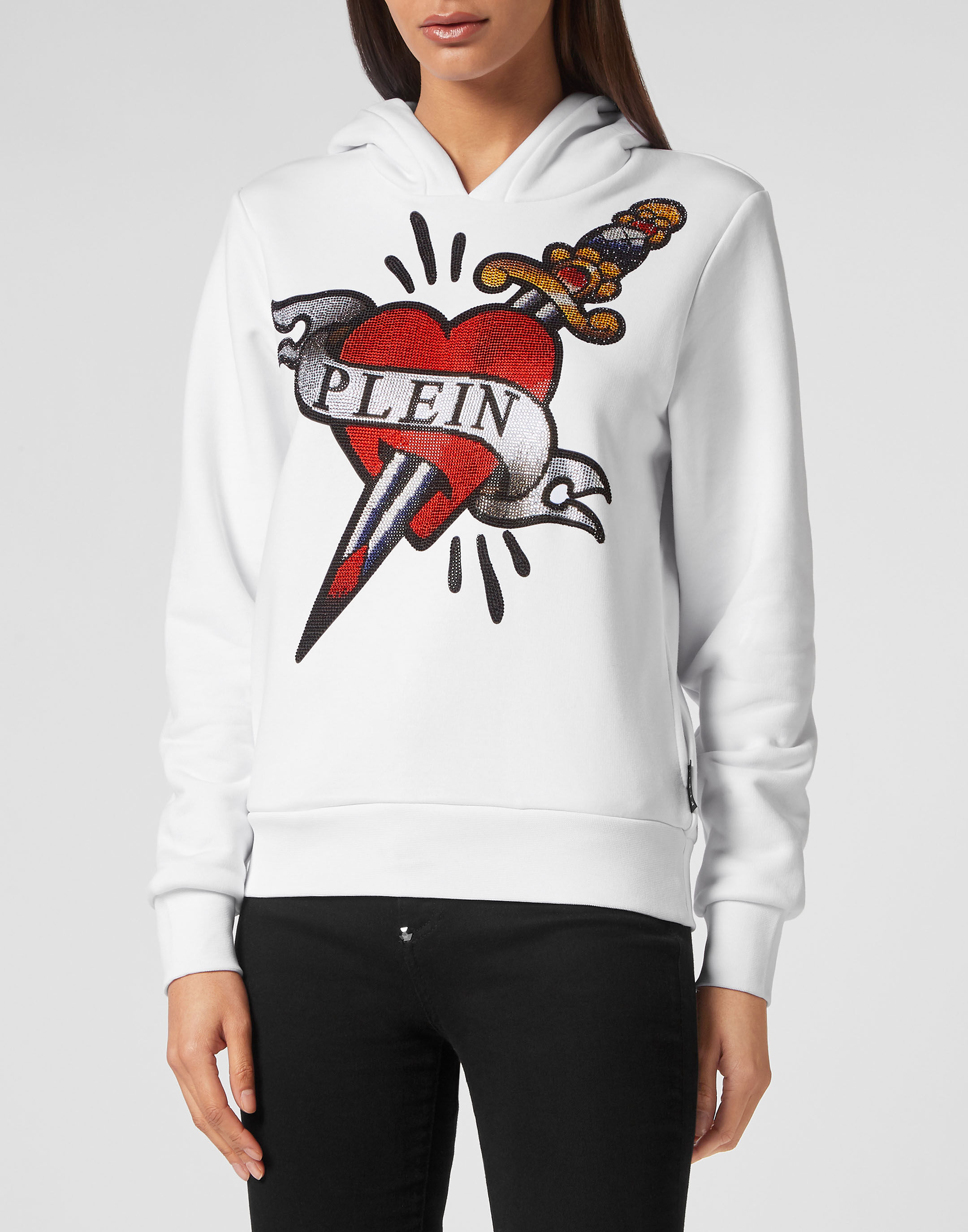 Cropped Hoodie Man Fit Love Tattoo | Philipp Plein Outlet