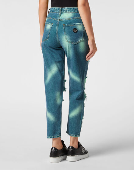 Denim Trousers Mom Fit Tie-Dye