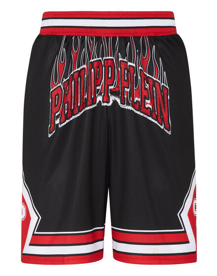 Basket Jogging Shorts Skull on fire