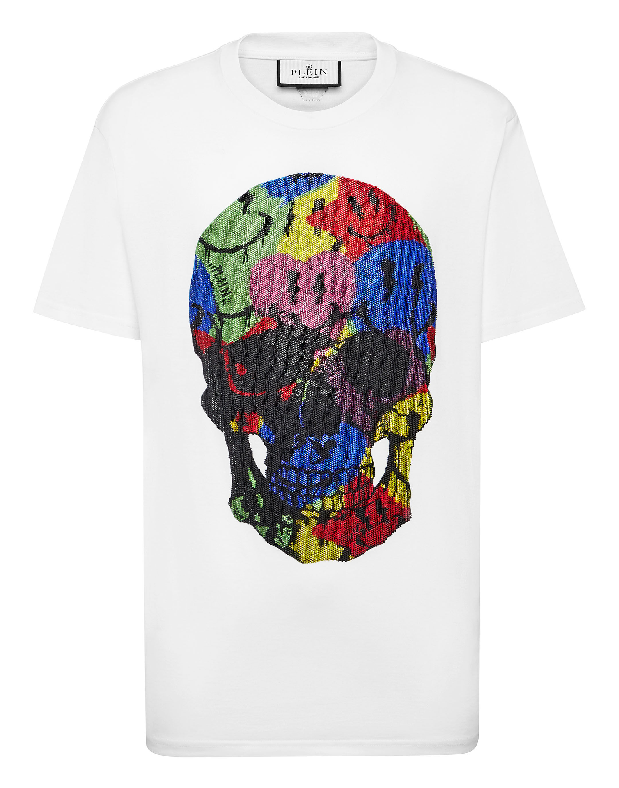 Tシャツ・カットソー Philipp Plein SADC MTK6974 PJY002N ROUND NECK SMILE T-shirt T-shirt Round Neck SS Smile | Philipp Plein Outlet