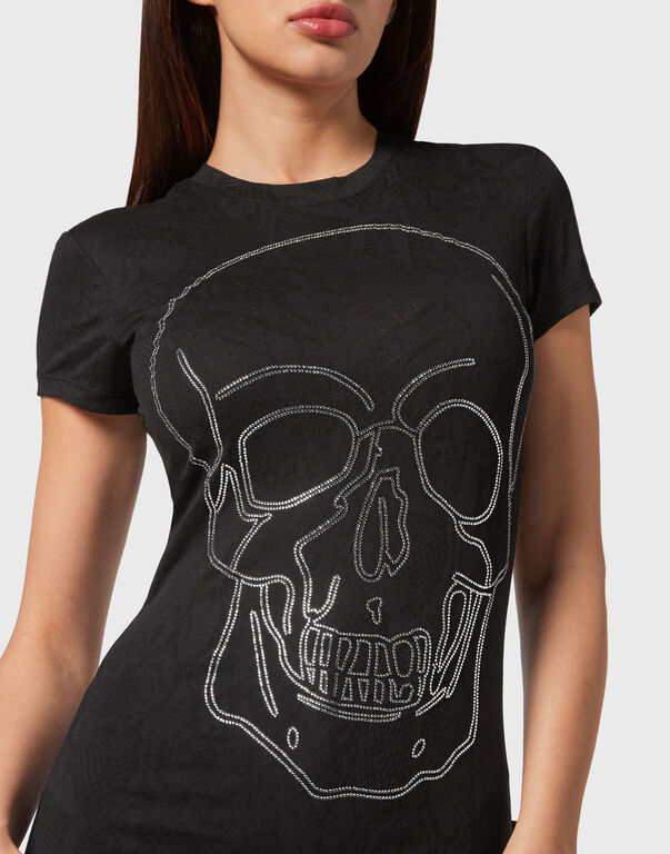 T-shirt Round Neck Sexy Pure Fit Skull