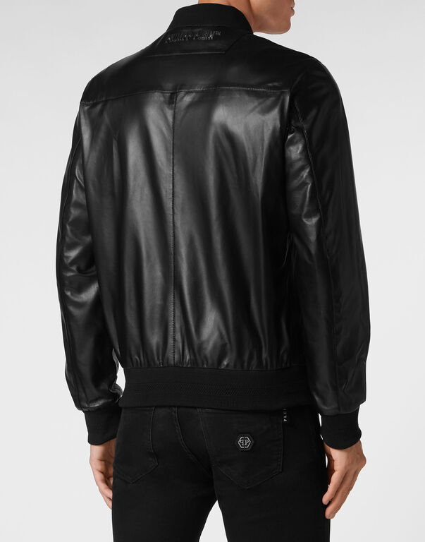 Leather Bomber Skull