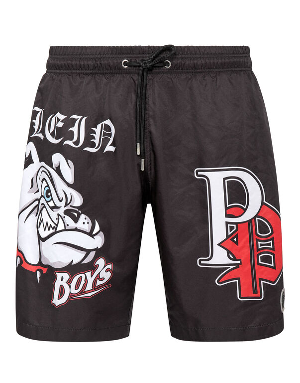 Jogging Shorts with Bulldog Print