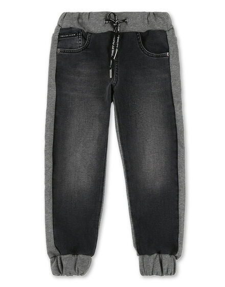 Denim Jogging Trousers Skull