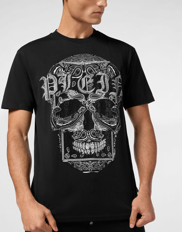 Round Neck T-Shirt Paisley Skull