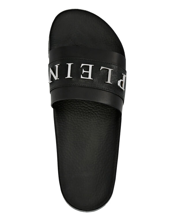 ben gnier farvel Flat gummy and leather slippers | Philipp Plein Outlet
