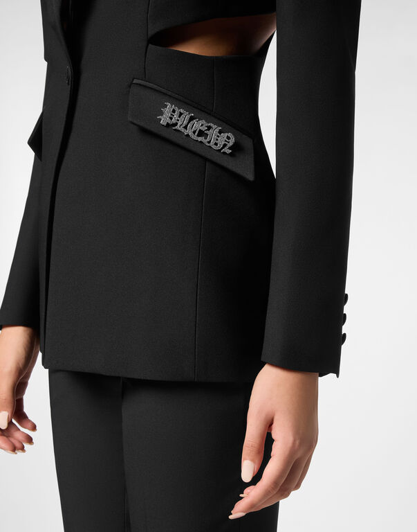 Envers Satin Cutting Fitted Blazer